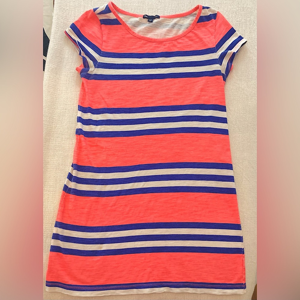 GAP Striped Mini Dress - Orange and Blue